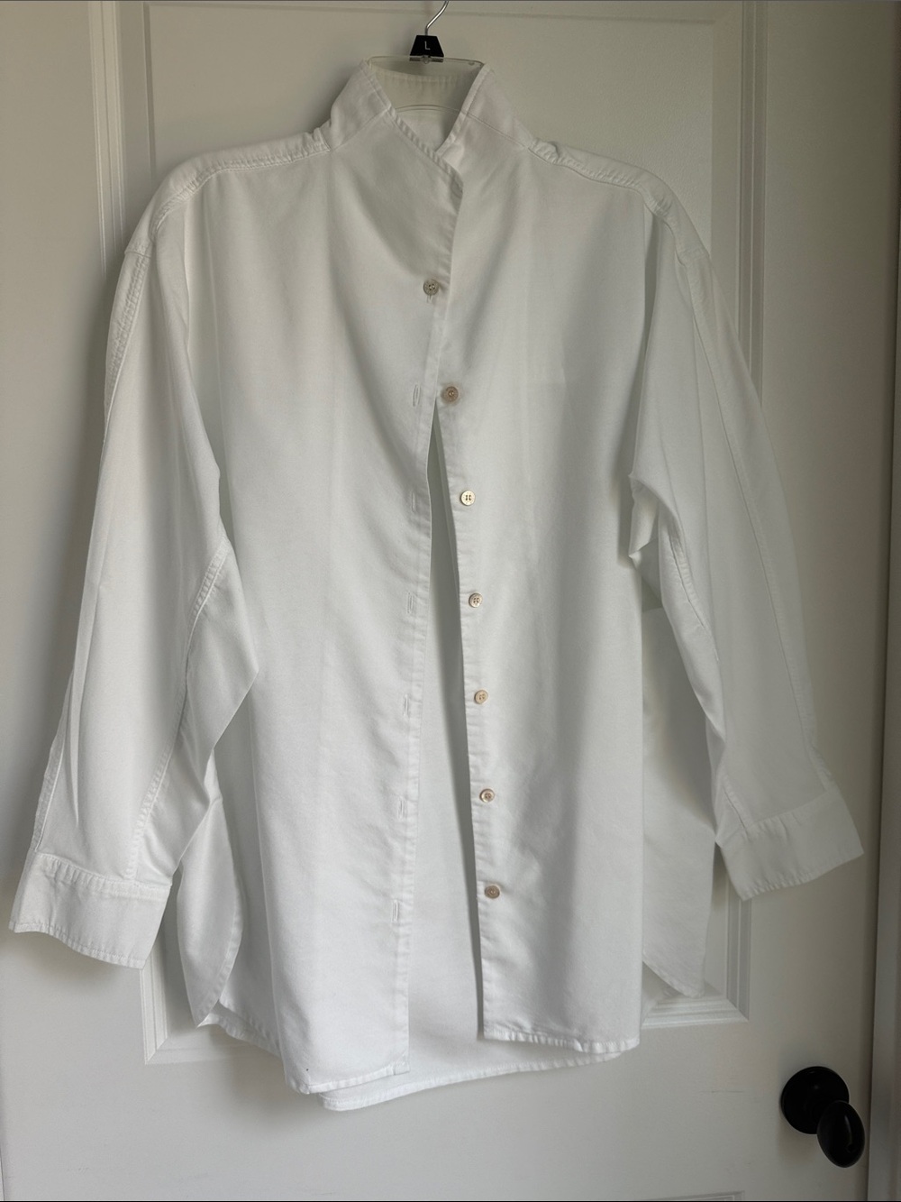 AYR White "The Tate" Stand Collar Button-Front Shirt